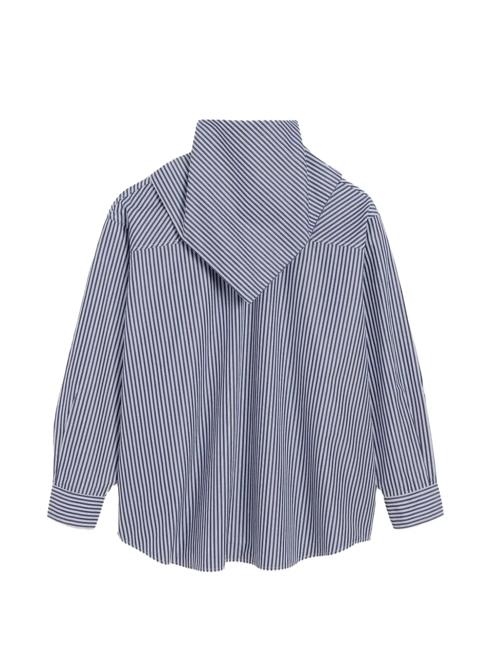 AMI Paris striped bandana collar shirt Blauw