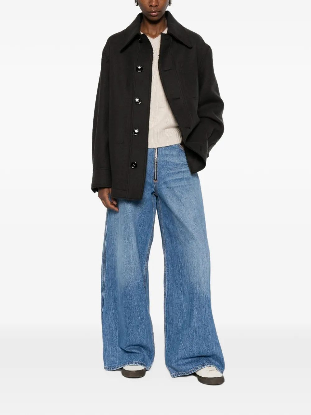 AMI Paris button-up shirt jacket Grijs