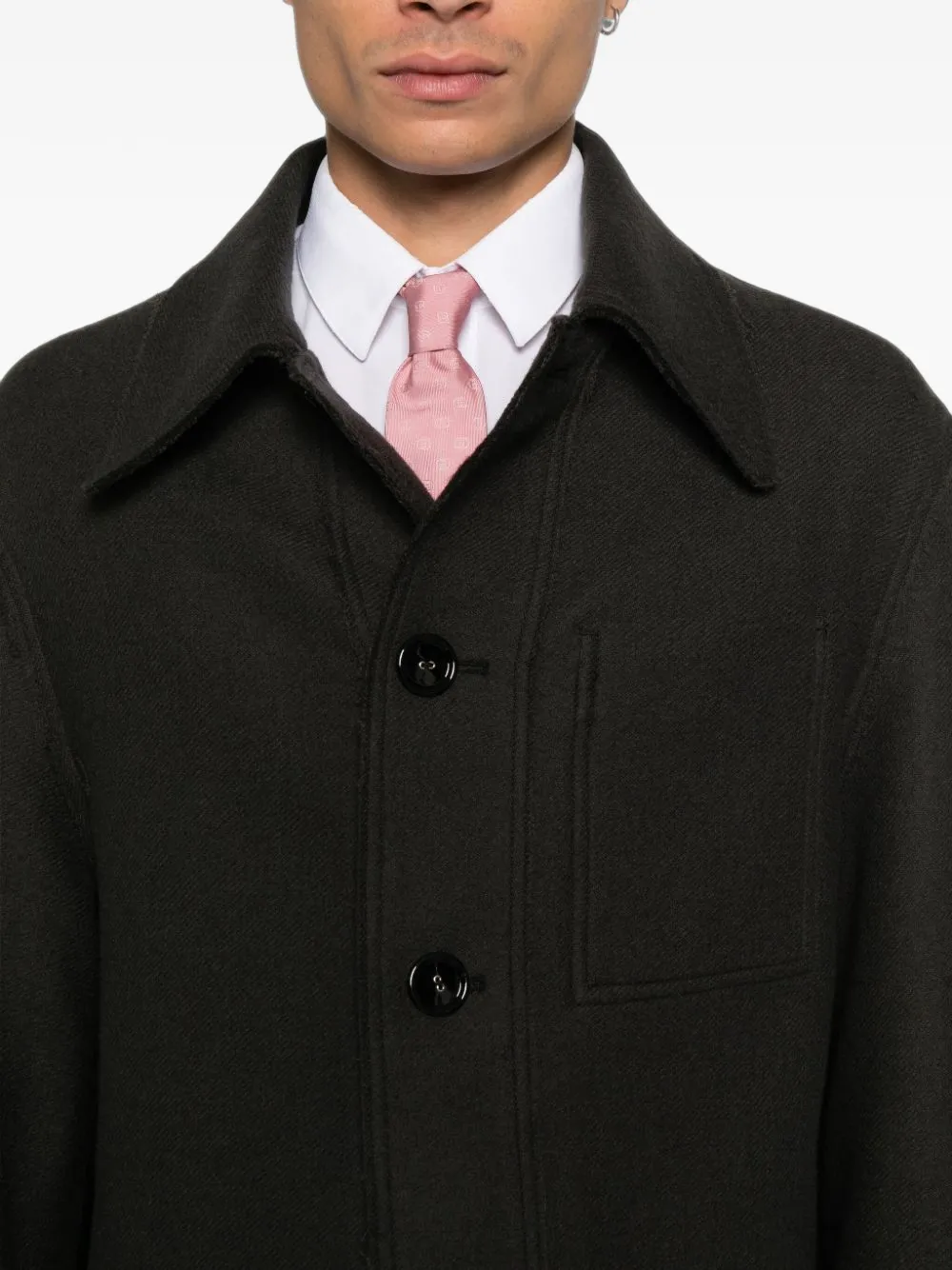 AMI Paris button-up shirt jacket Grijs