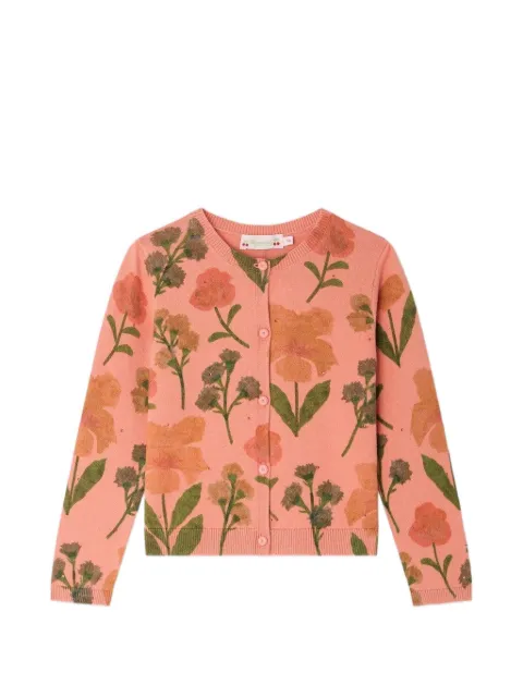 Bonpoint Mina floral-intarsia cardigan