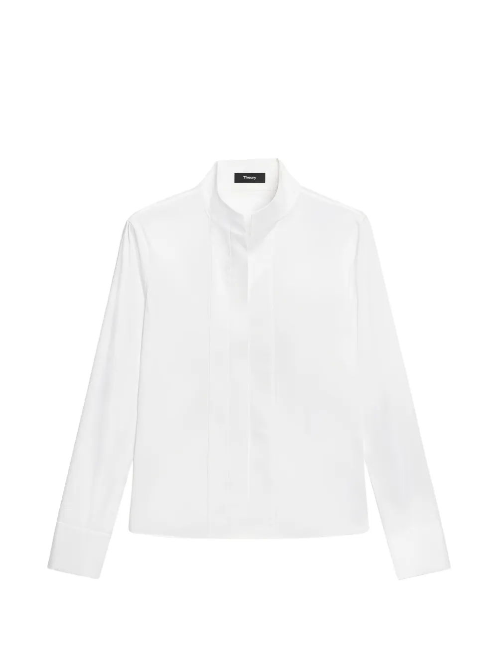 Theory tailored band-collar shirt Wit