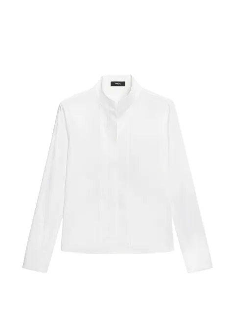 Theory tailored band-collar shirt