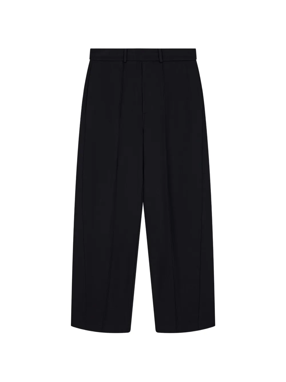 Emporio Armani trousers straight-leg in french terry-cotton with flat front Zwart