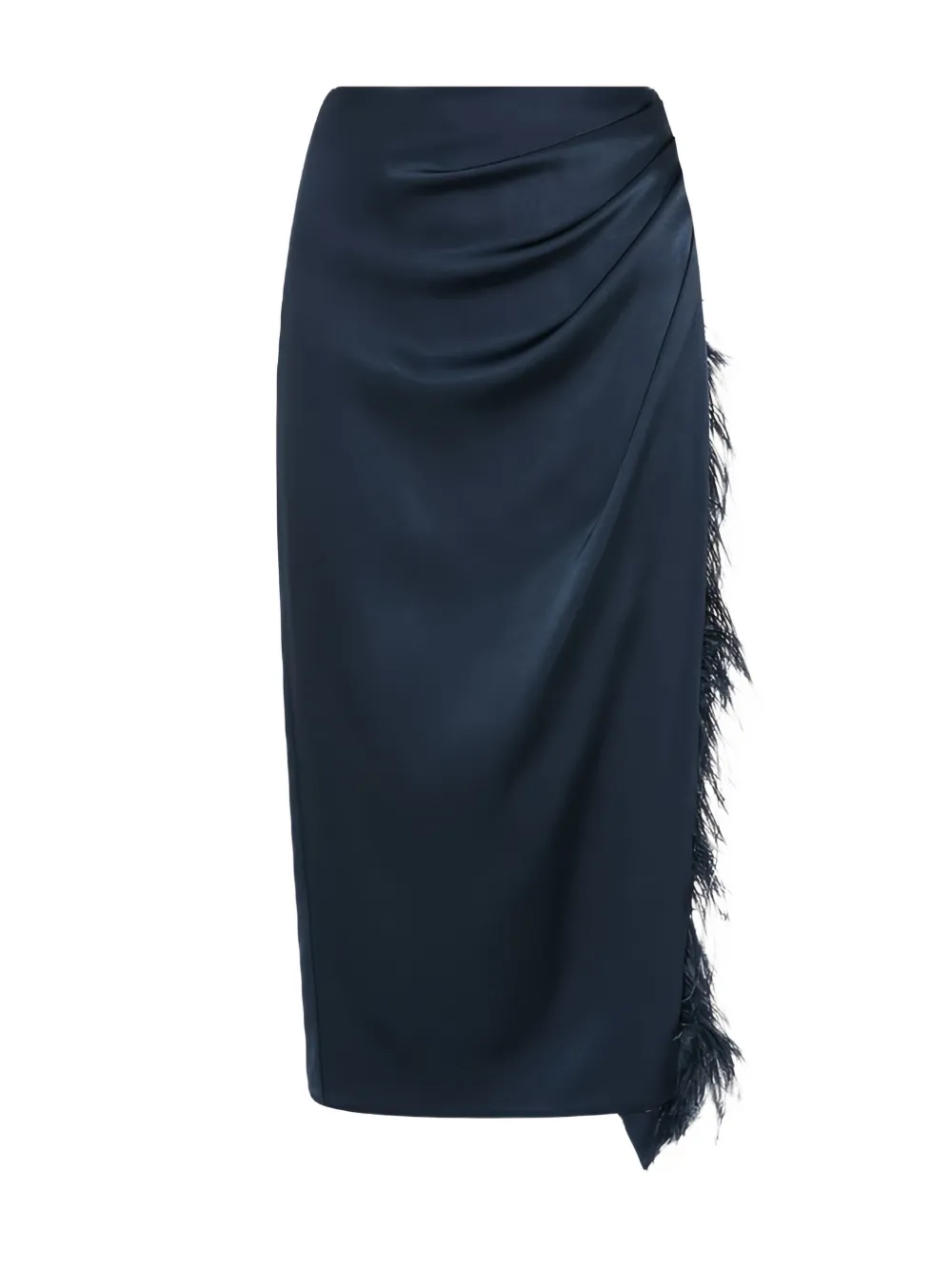 Marella feather-trim draped midi skirt Blauw