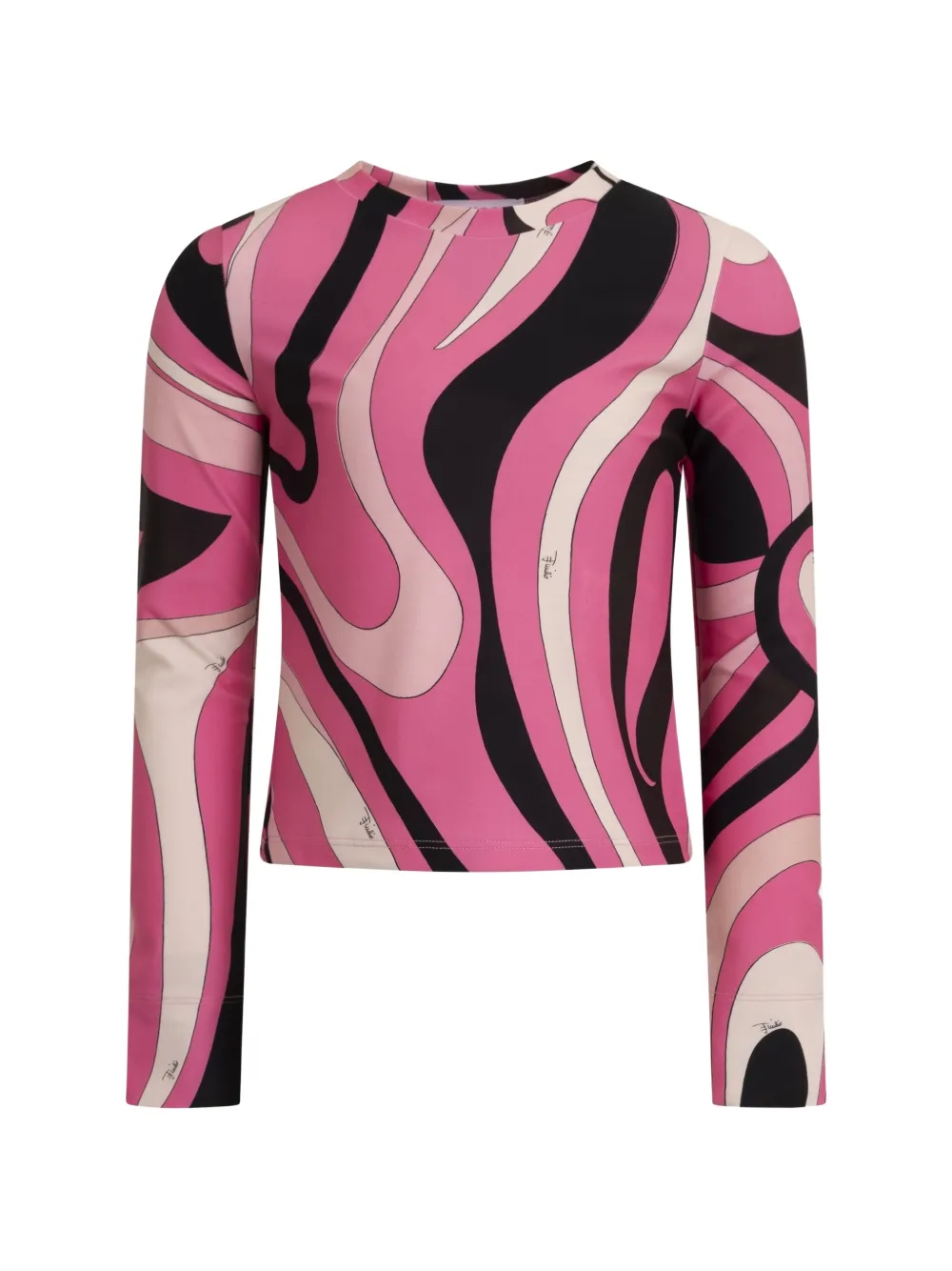 PUCCI Marmo-print long-sleeve T-shirt - Rosa