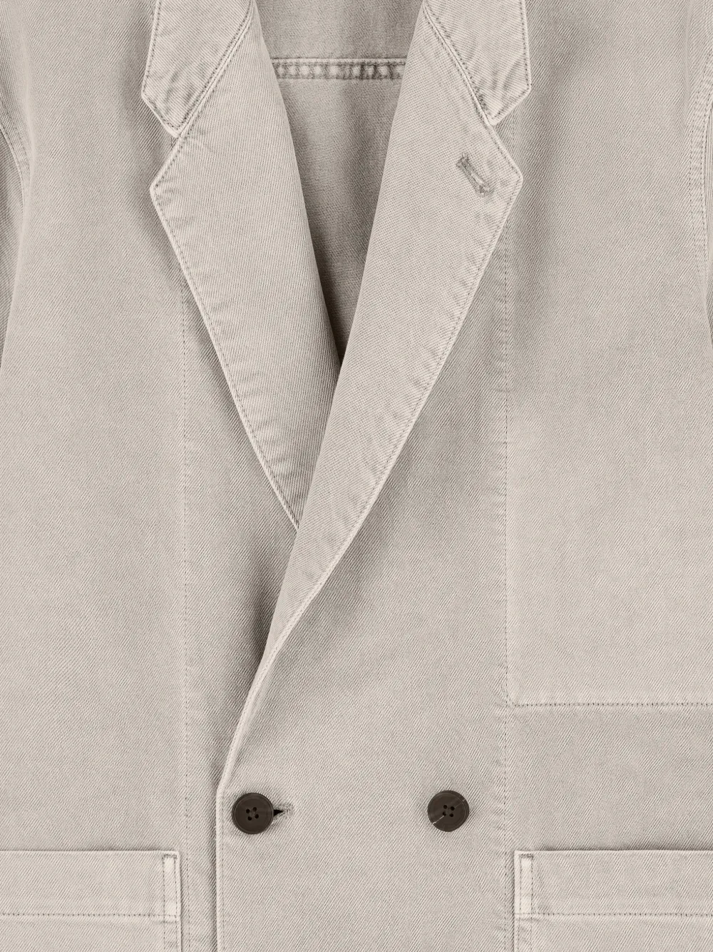 Emporio Armani denim-capsule-collection twill double-breasted blazer Beige