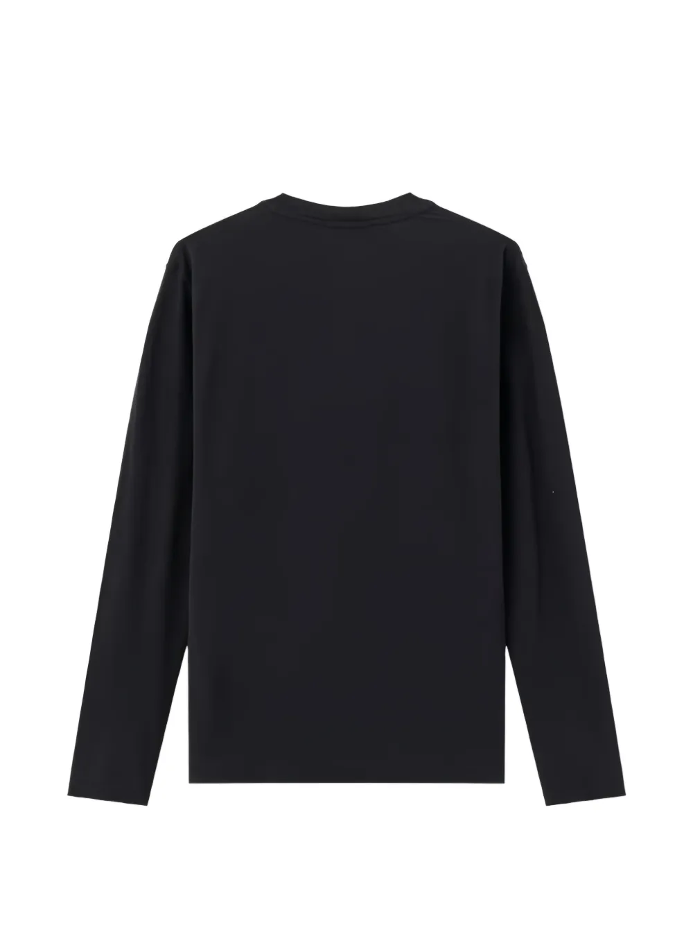 Stone Island 2100036 organic-cotton jersey crepe_S. I. Ghost slim-fit long-sleeve T-shirt with tonal-compass logo patch Zwart