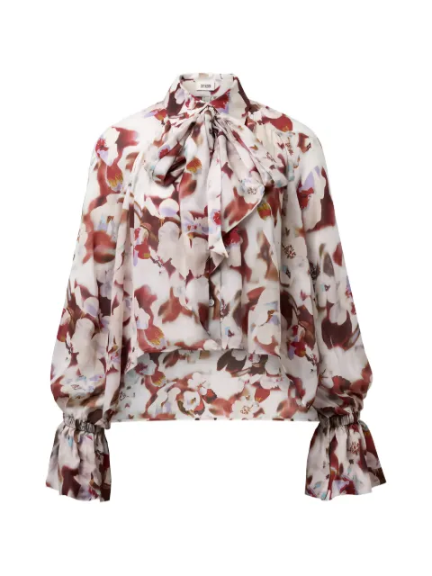 Drykorn Vaelie floral-print pussy-bow blouse