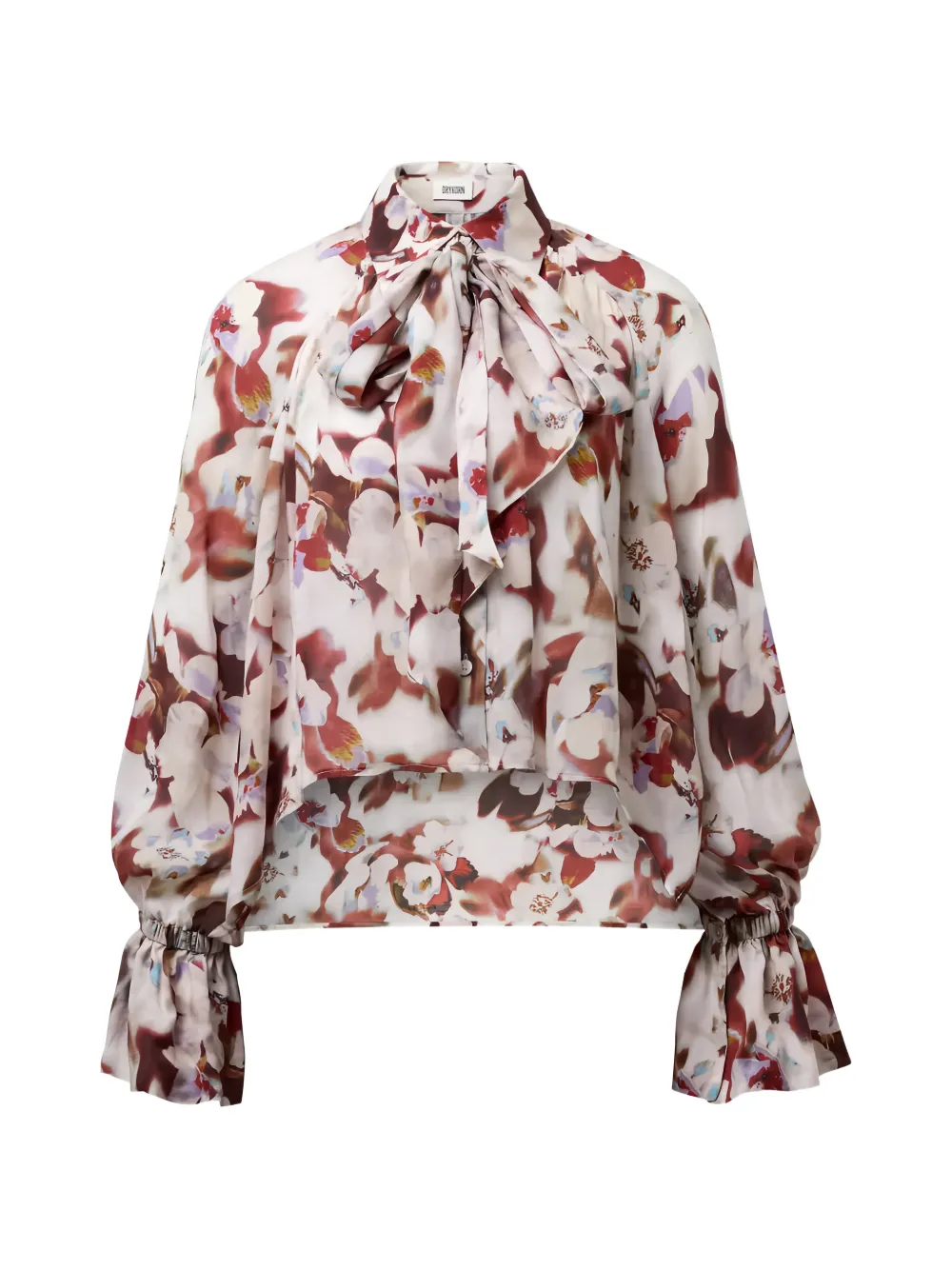 Drykorn Vaelie floral-print pussy-bow blouse Wit