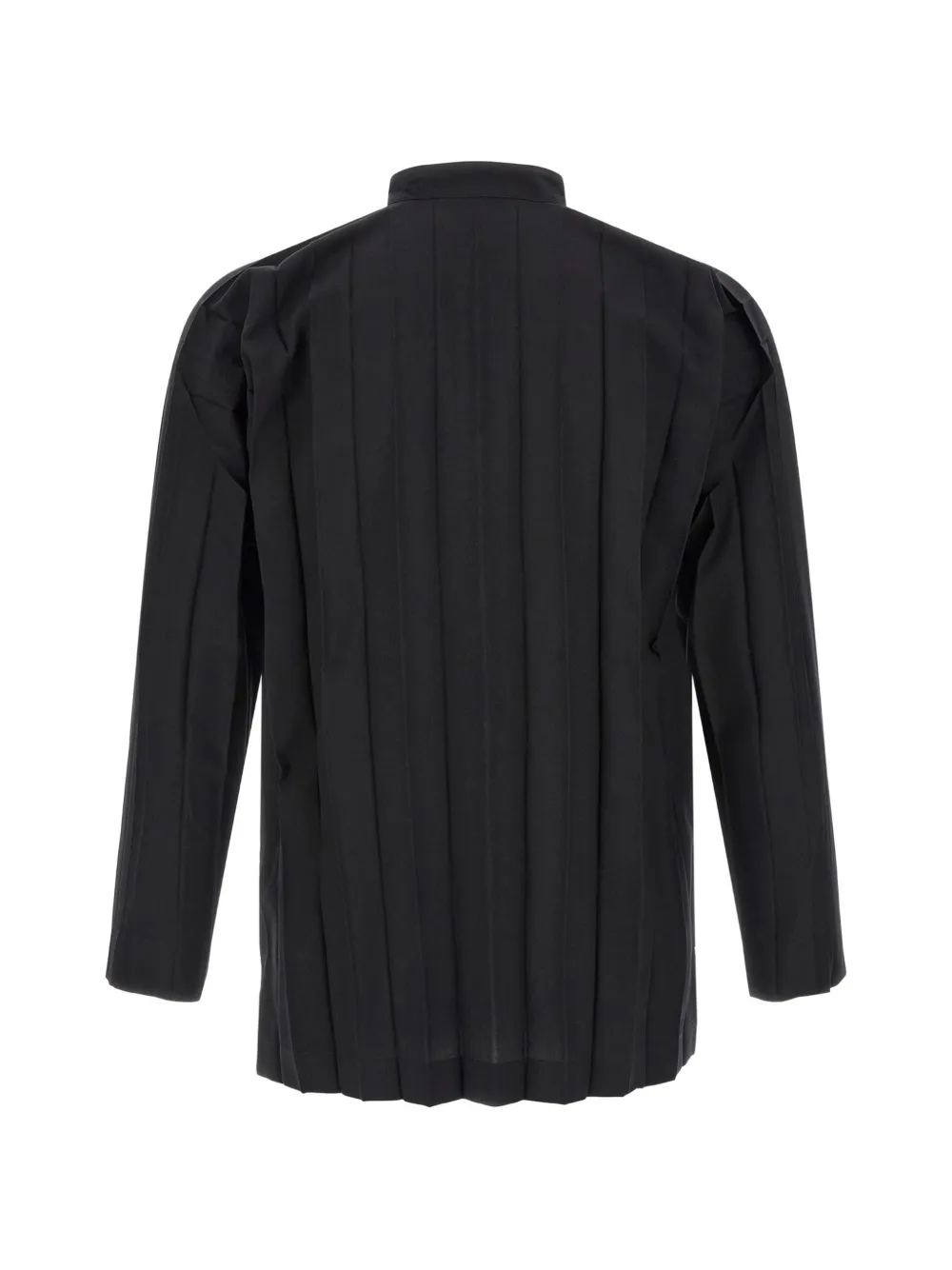 Homme Plissé Issey Miyake Edge pleated band-collar shirt Zwart