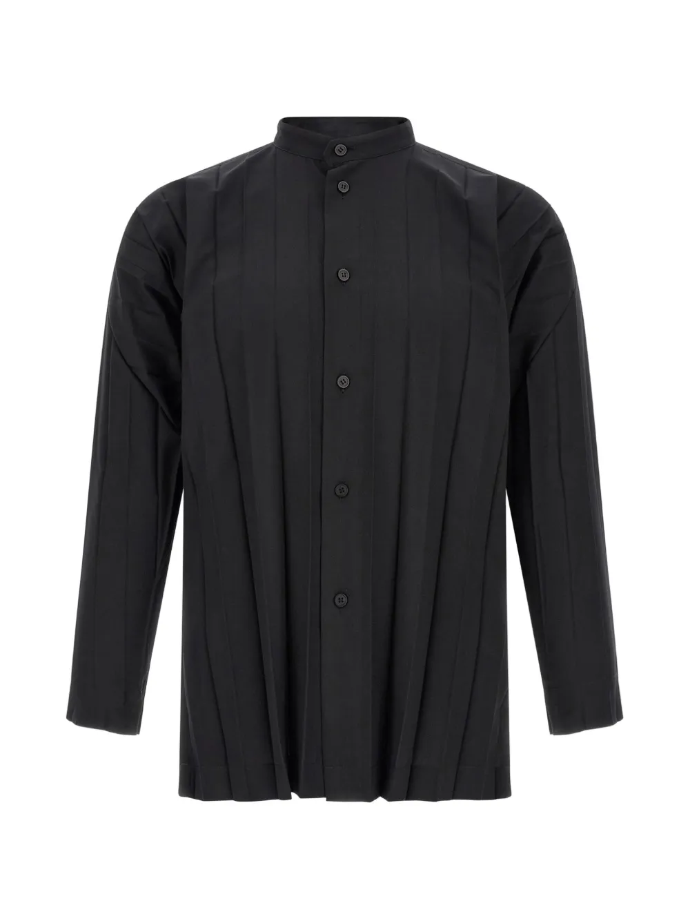 Homme Plissé Issey Miyake Edge pleated band-collar shirt - Black
