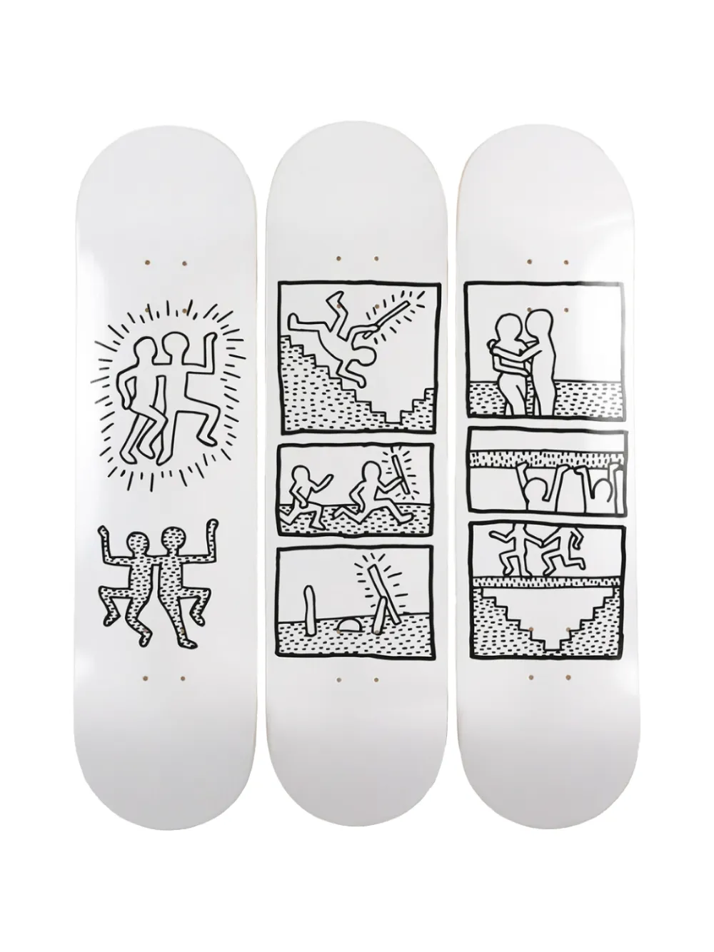 The Skateroom Untitled 1981 print skateboard deck (set of three) - White