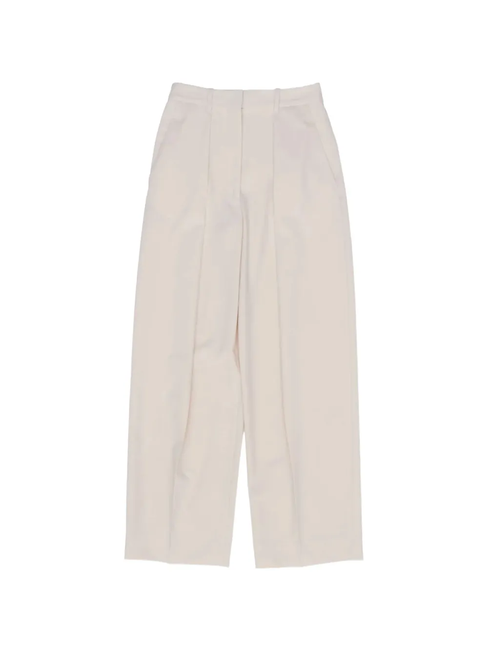Victoria Beckham Plooibroek met wijde pijpen Beige