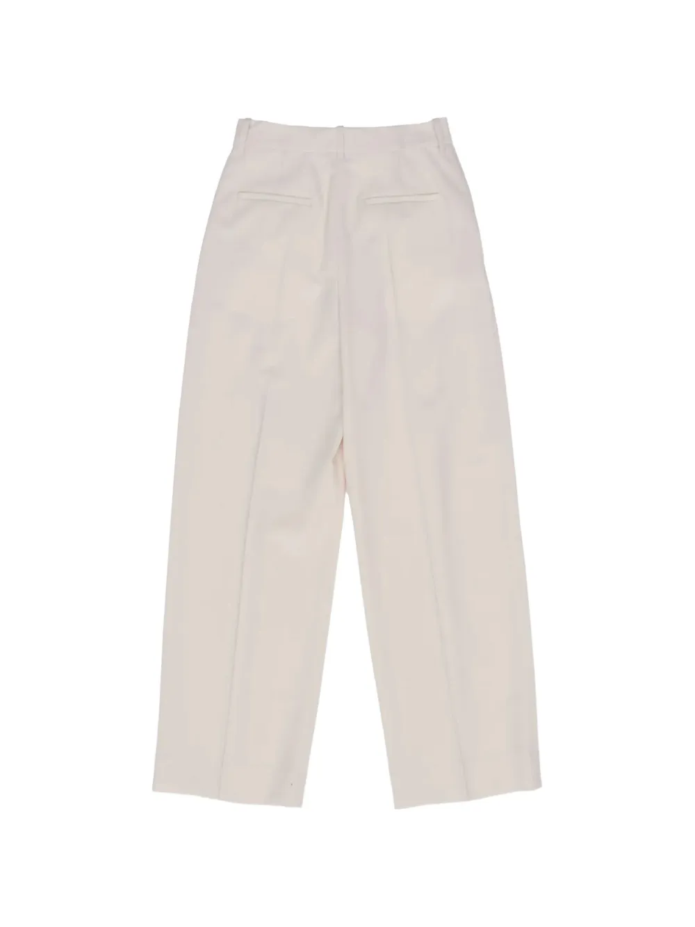 Victoria Beckham Plooibroek met wijde pijpen Beige