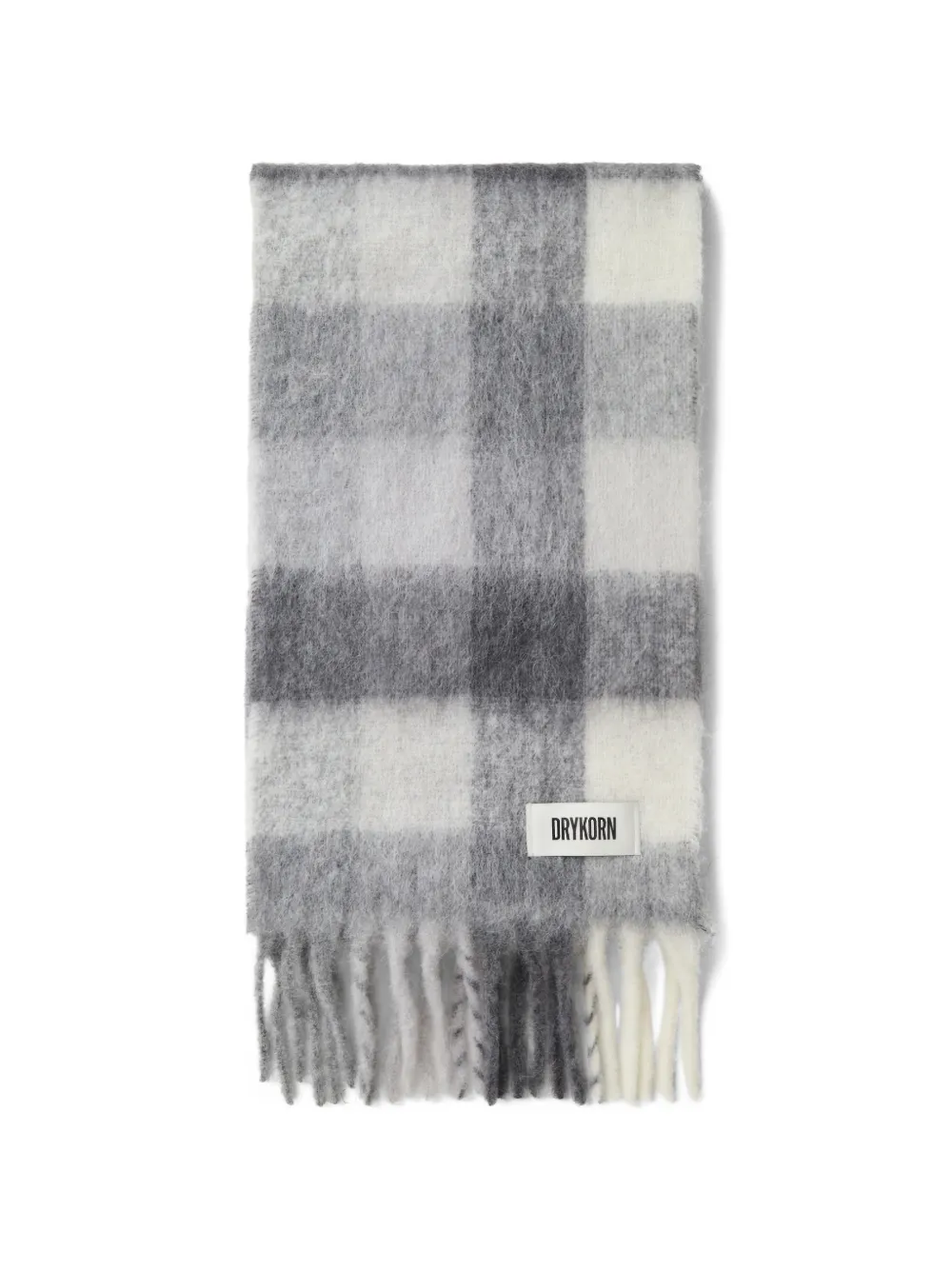Drykorn check fringed scarf - Grigio