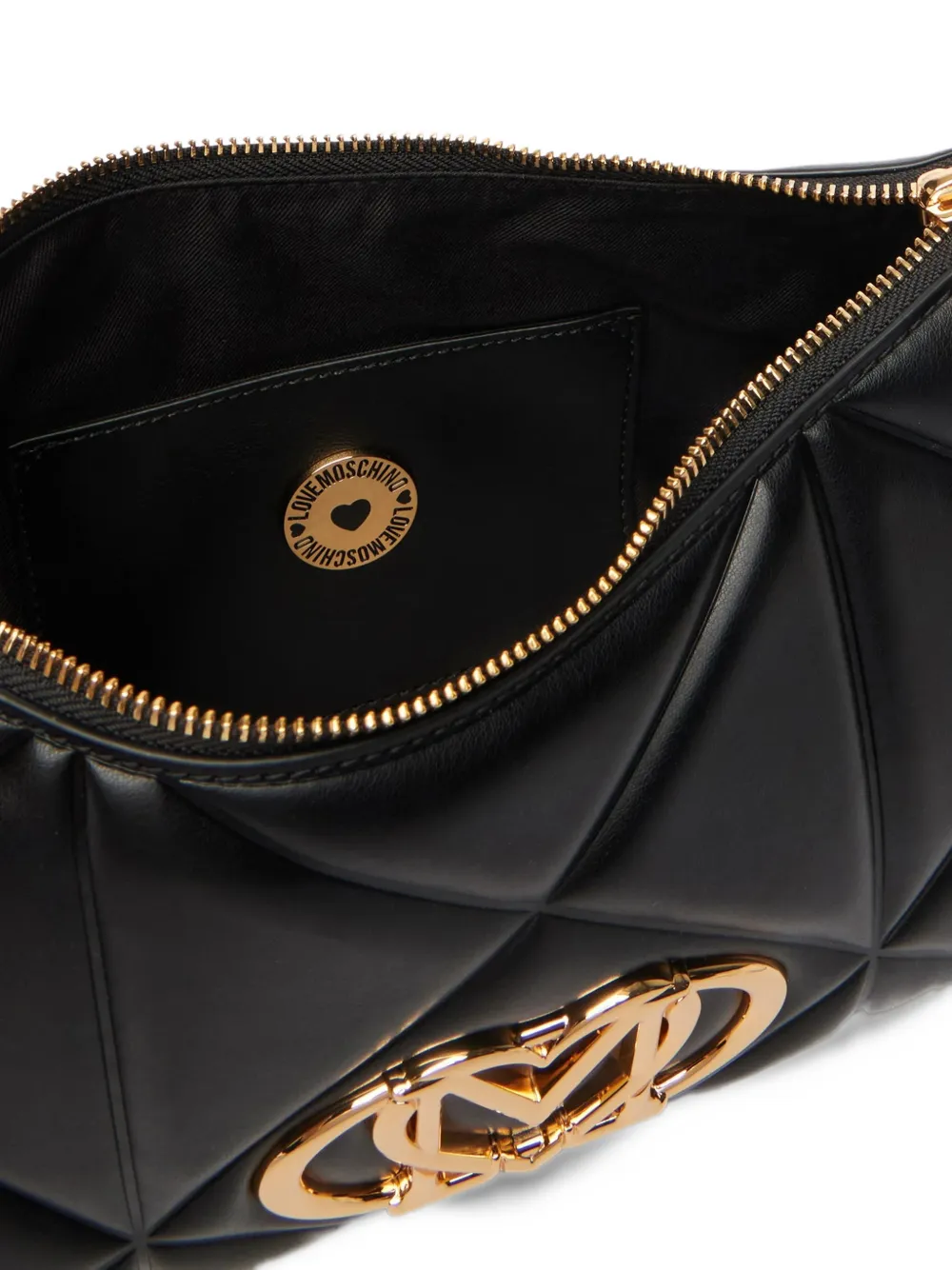 Love Moschino logo-plaque shoulder bag Zwart