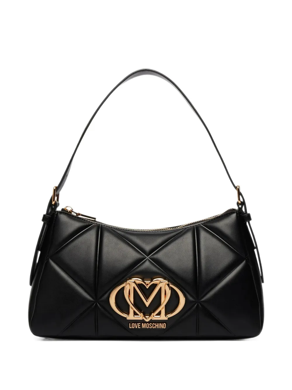 Love Moschino logo-plaque shoulder bag - Nero