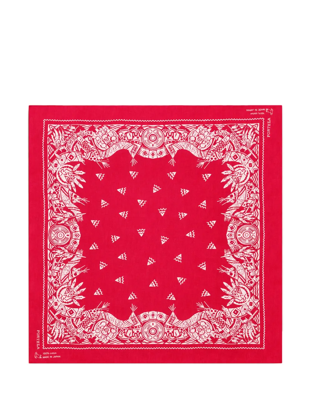 Fortela Apach geometric-print scarf - Rosso