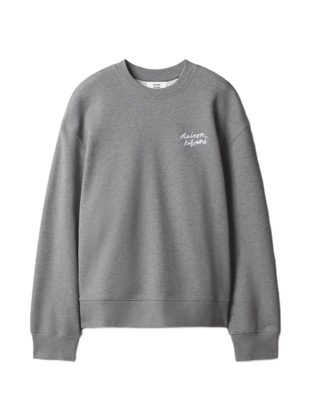 Maison Kitsuné Handwriting-embroidered sweatshirt Grijs
