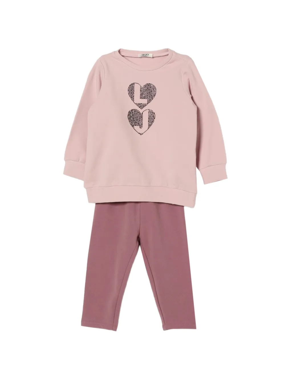 Liu Jo Kids Trui en broek met hart-patroon Roze