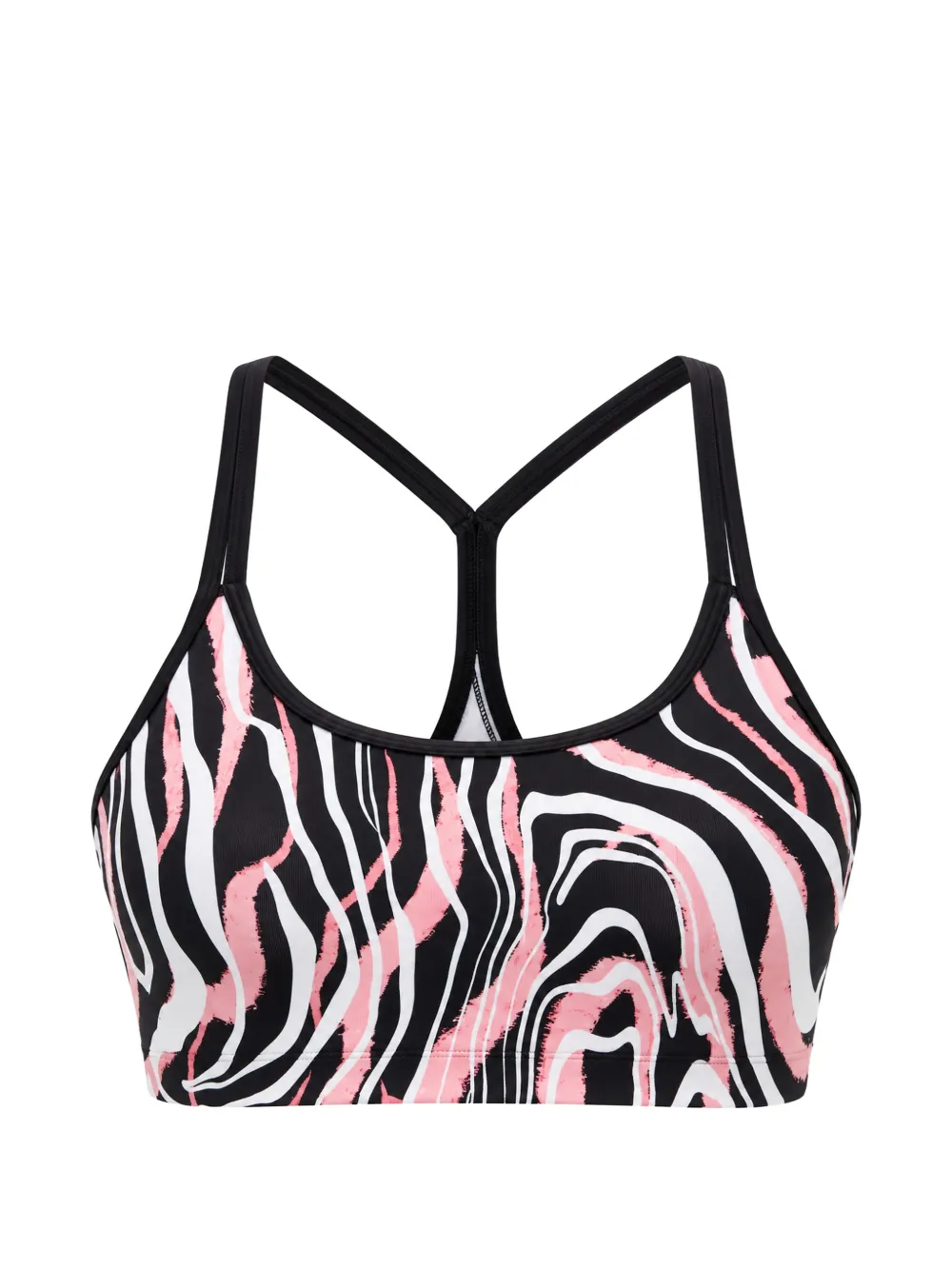 DKNY Racerback sport-bh met abstracte print Zwart