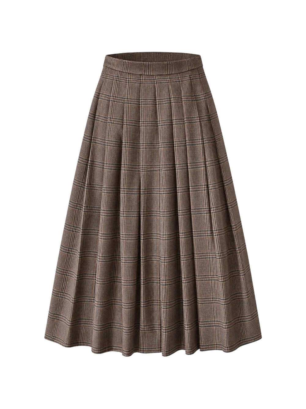 LE SULLY STUDIO Prince of Wales check pleated skirt - Marrone