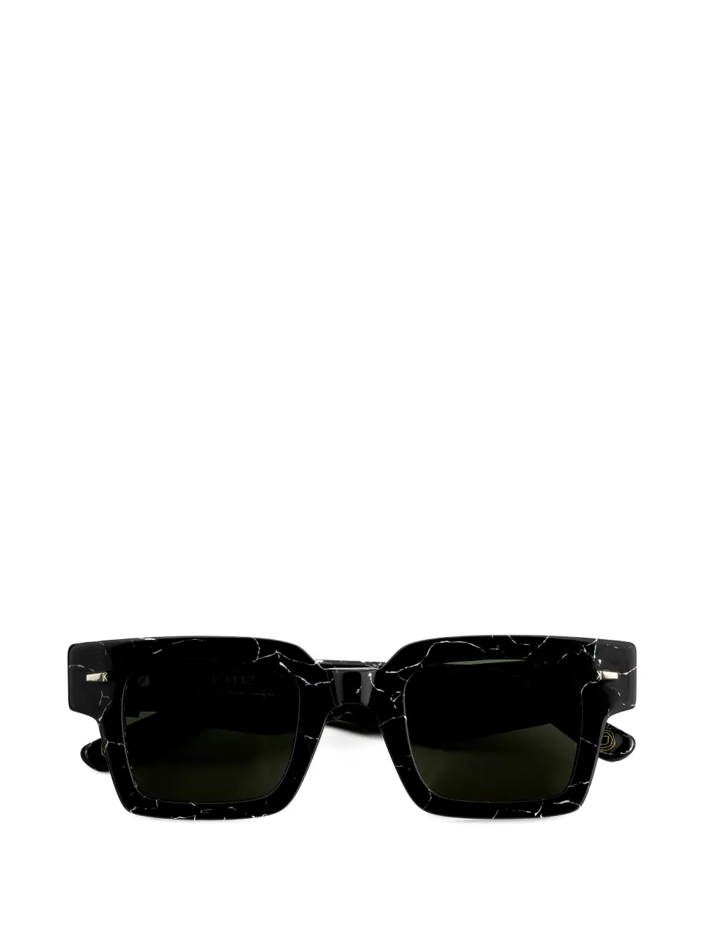 KYme Indigo marble-effect square-frame sunglasses Zwart