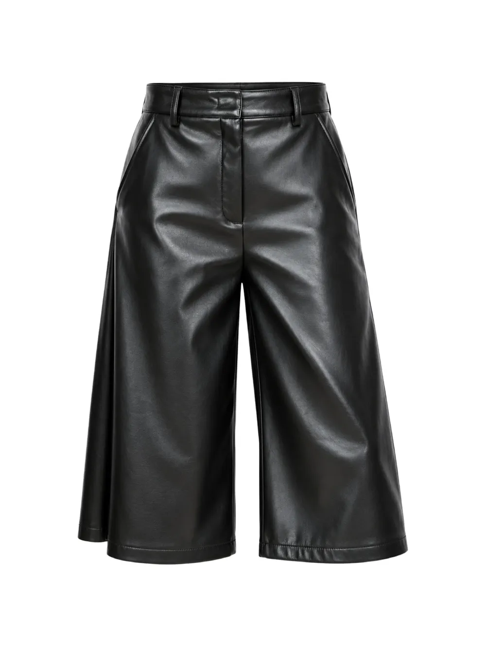 Marella faux-leather culotte trousers Zwart