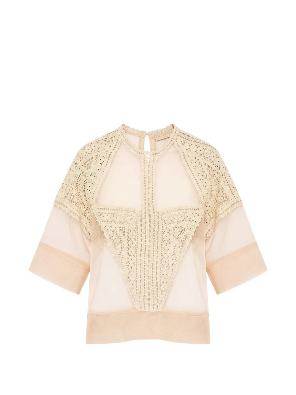 Ulla Johnson crochet tulle top Beige