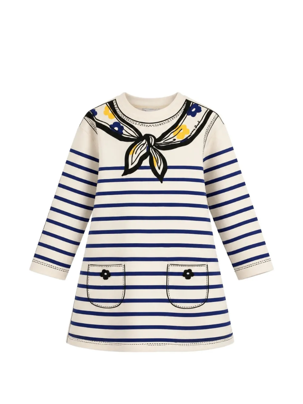 Marc Jacobs Kids Trompe L'oeil striped dress Beige