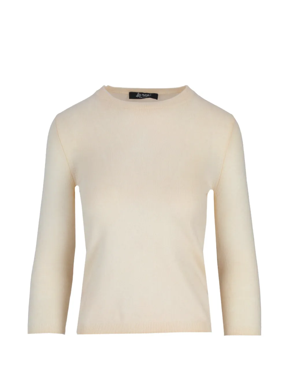 La Rose Three-quarter Sleeve Cashmere Sweater In White
