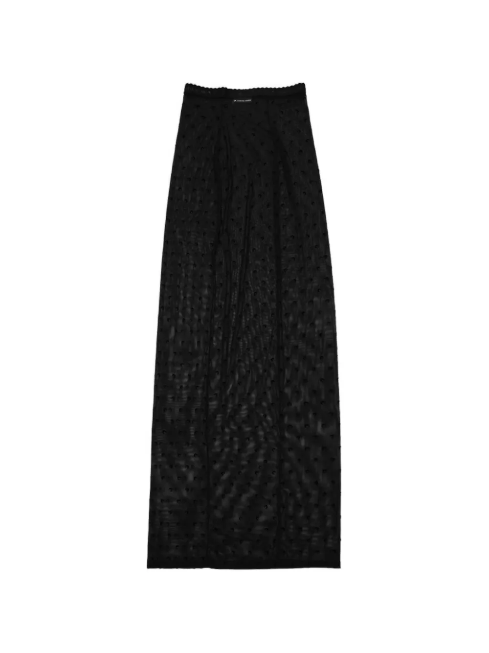 Marine Serre Moon-print mesh maxi skirt Zwart