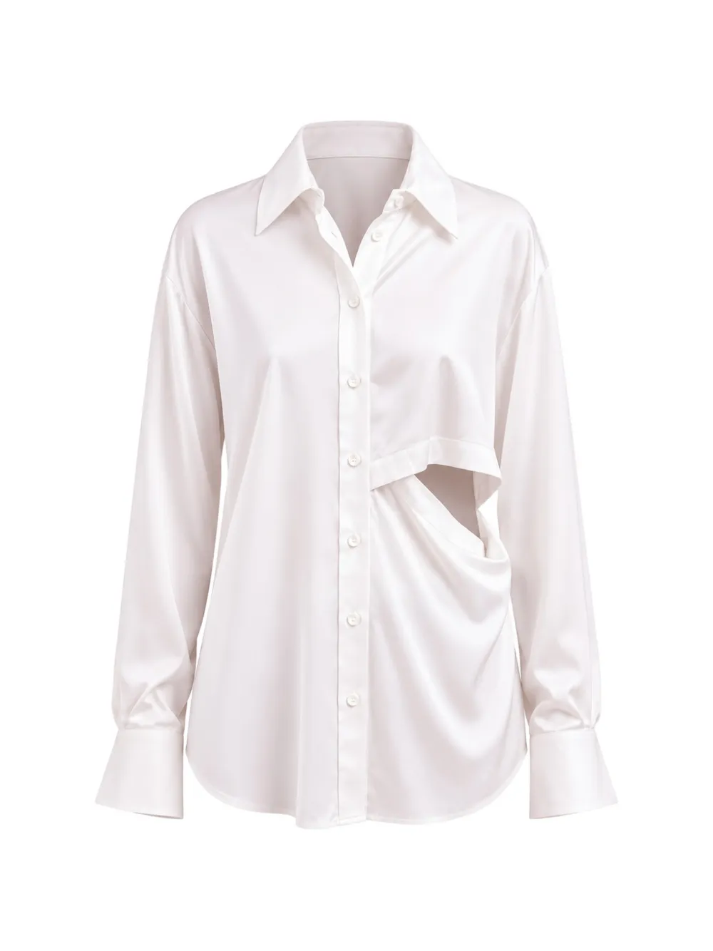 Andrea Ya'aqov cut-out draped shirt Wit