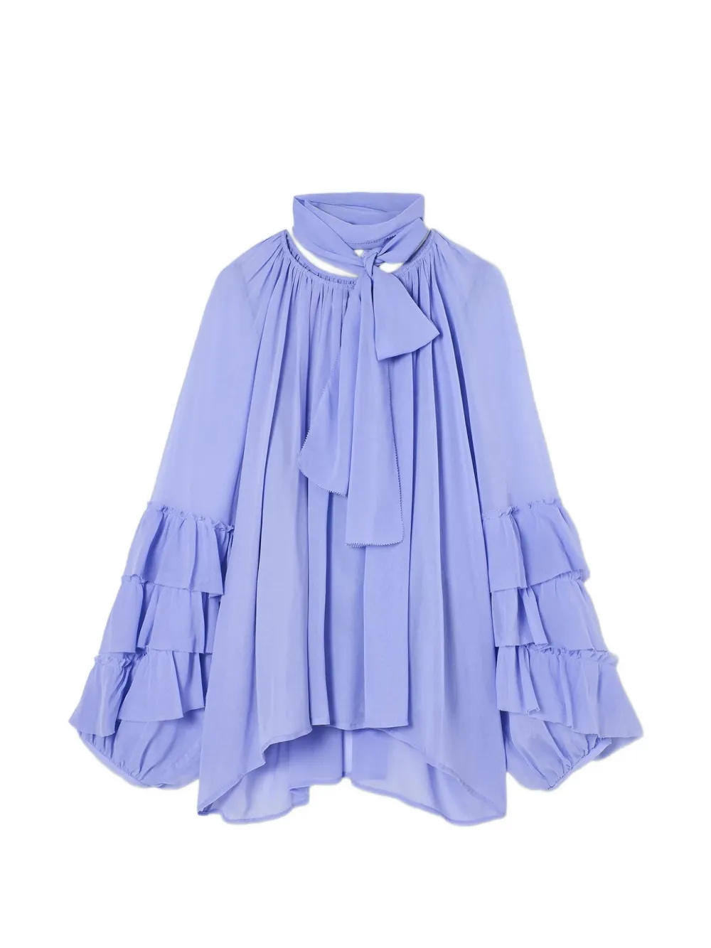 PSOPHIA Georgette ruffled silk blouse - Purple