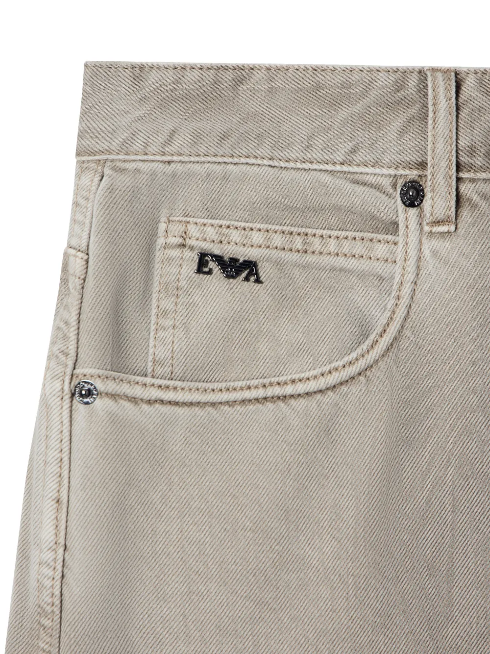 Emporio Armani denim capsule collection J80 buggy twist-fit jeans in twill Beige