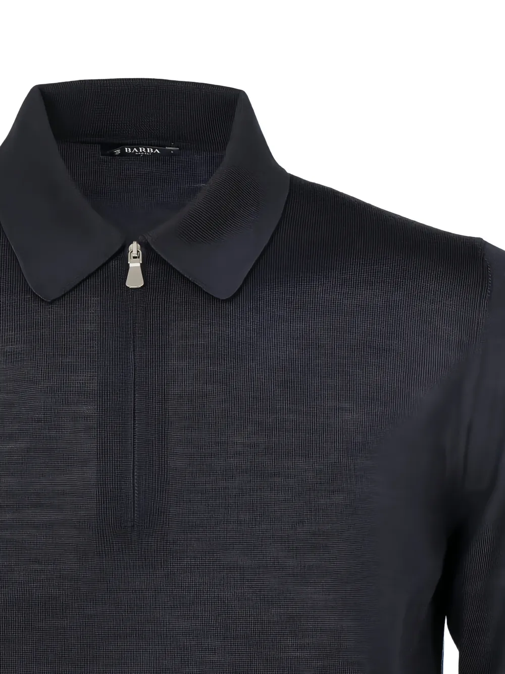 Barba quarter-zip knitted polo shirt Grijs