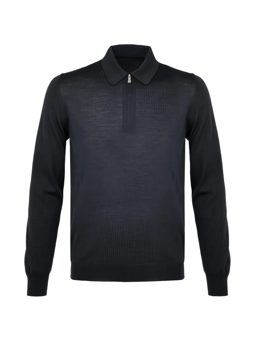 Barba quarter-zip knitted polo shirt - Grigio