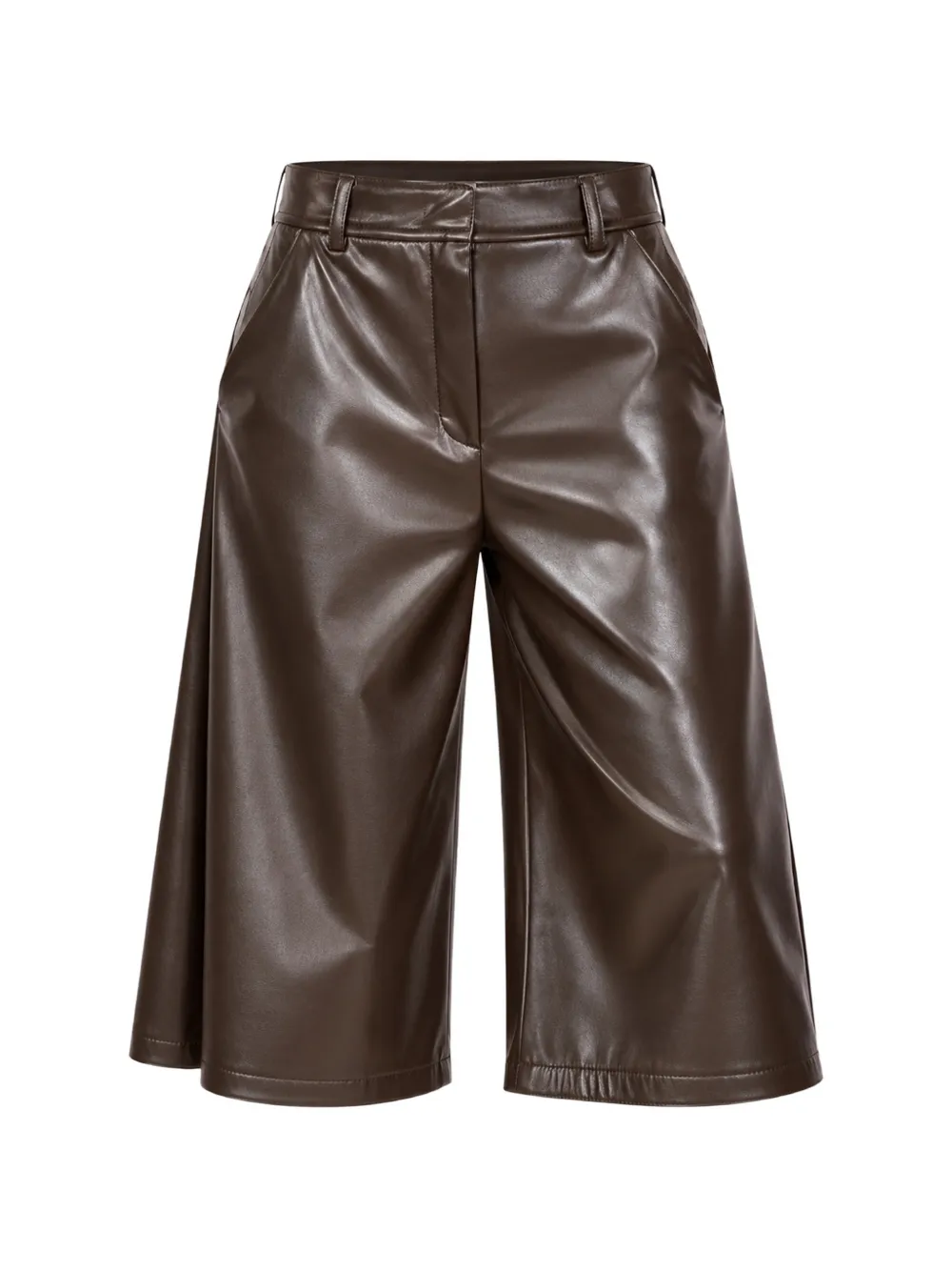 Marella faux-leather culotte trousers Bruin
