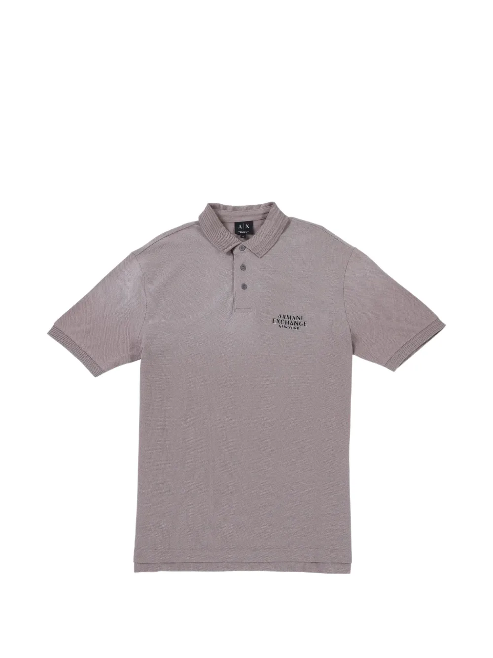 Armani Exchange logo-embroidered piqué polo shirt - Grigio