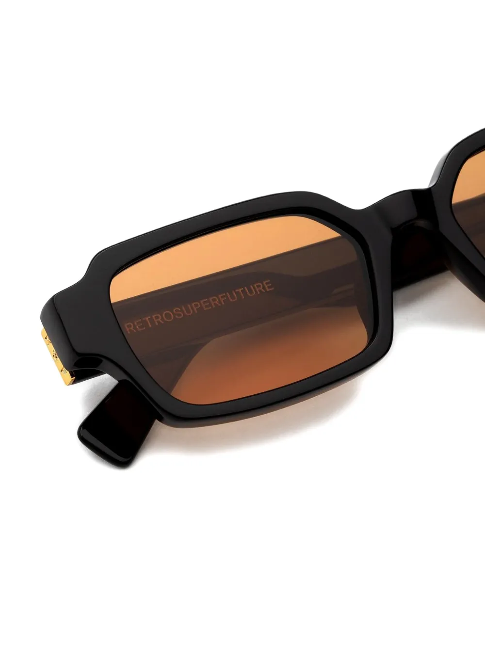 Retrosuperfuture Carino Refined rectangle-frame sunglasses Zwart
