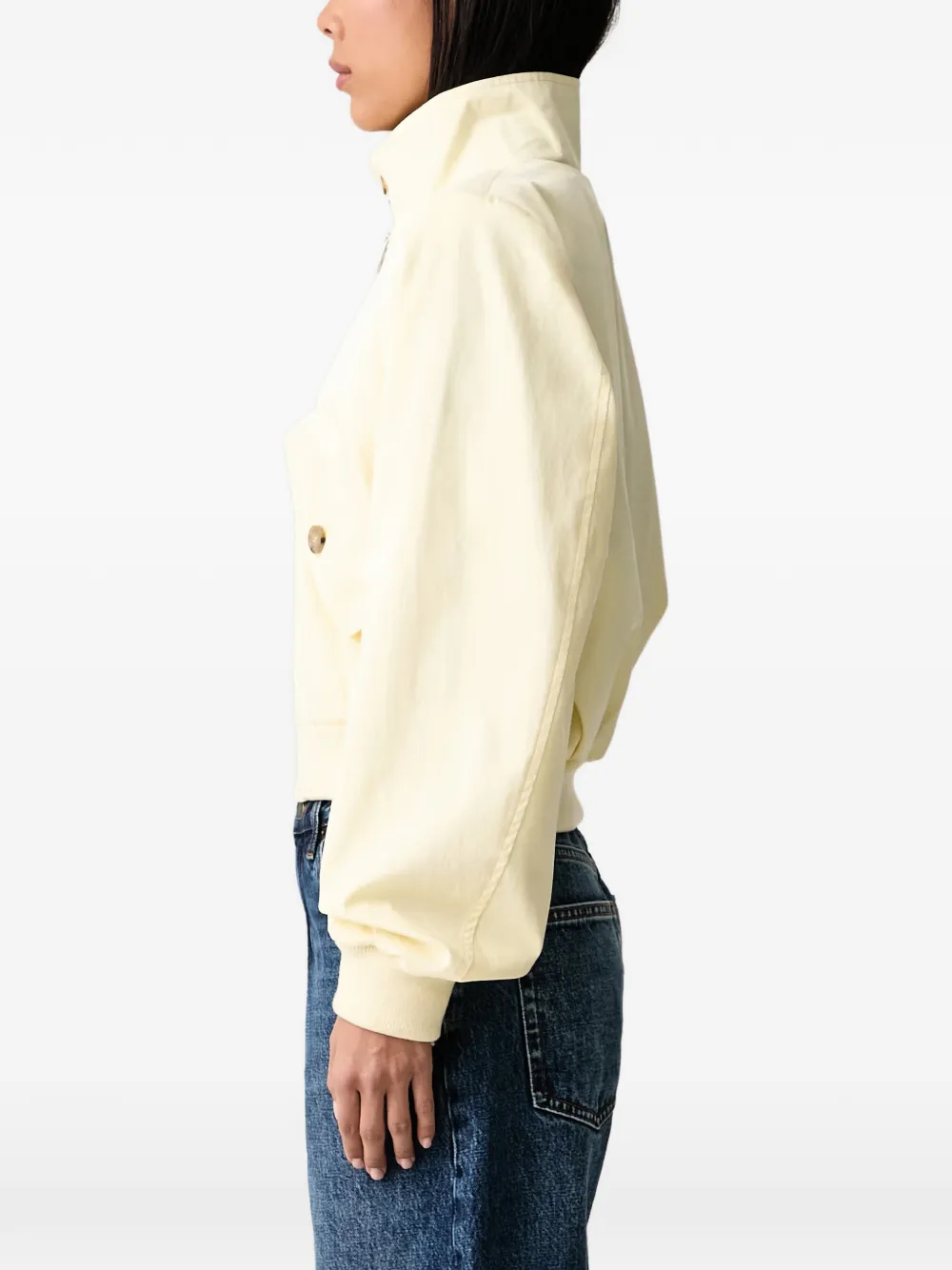 FRAME The Harrington bomberjack met knoopkraag Geel