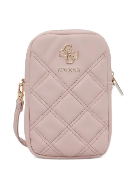 GUESS USA quilted logo-plaque phone bag