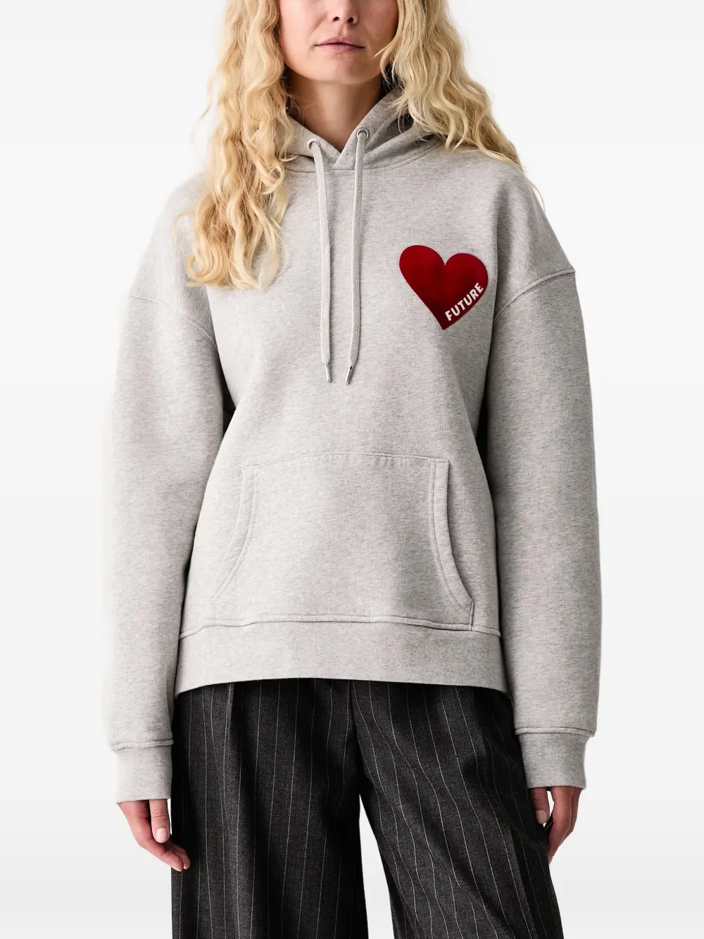 FROM FUTURE heart-patch hoodie - Grigio