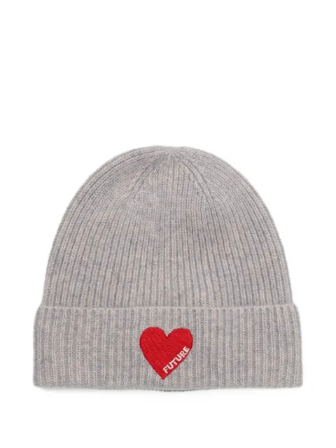 FROM FUTURE heart-patch ribbed beanie hat