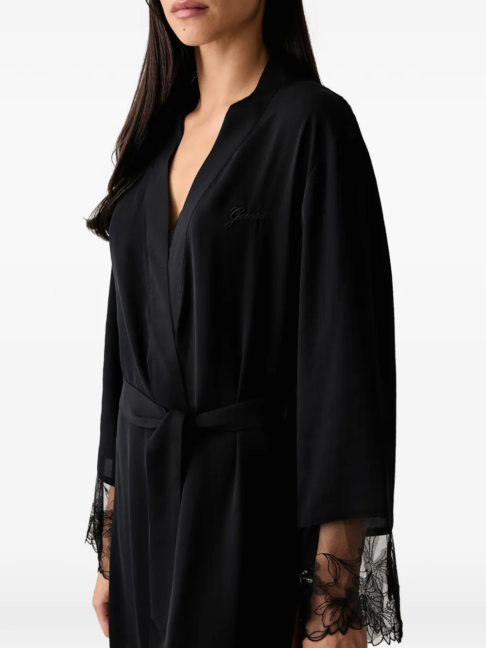 GUESS USA Adele long kimono Zwart