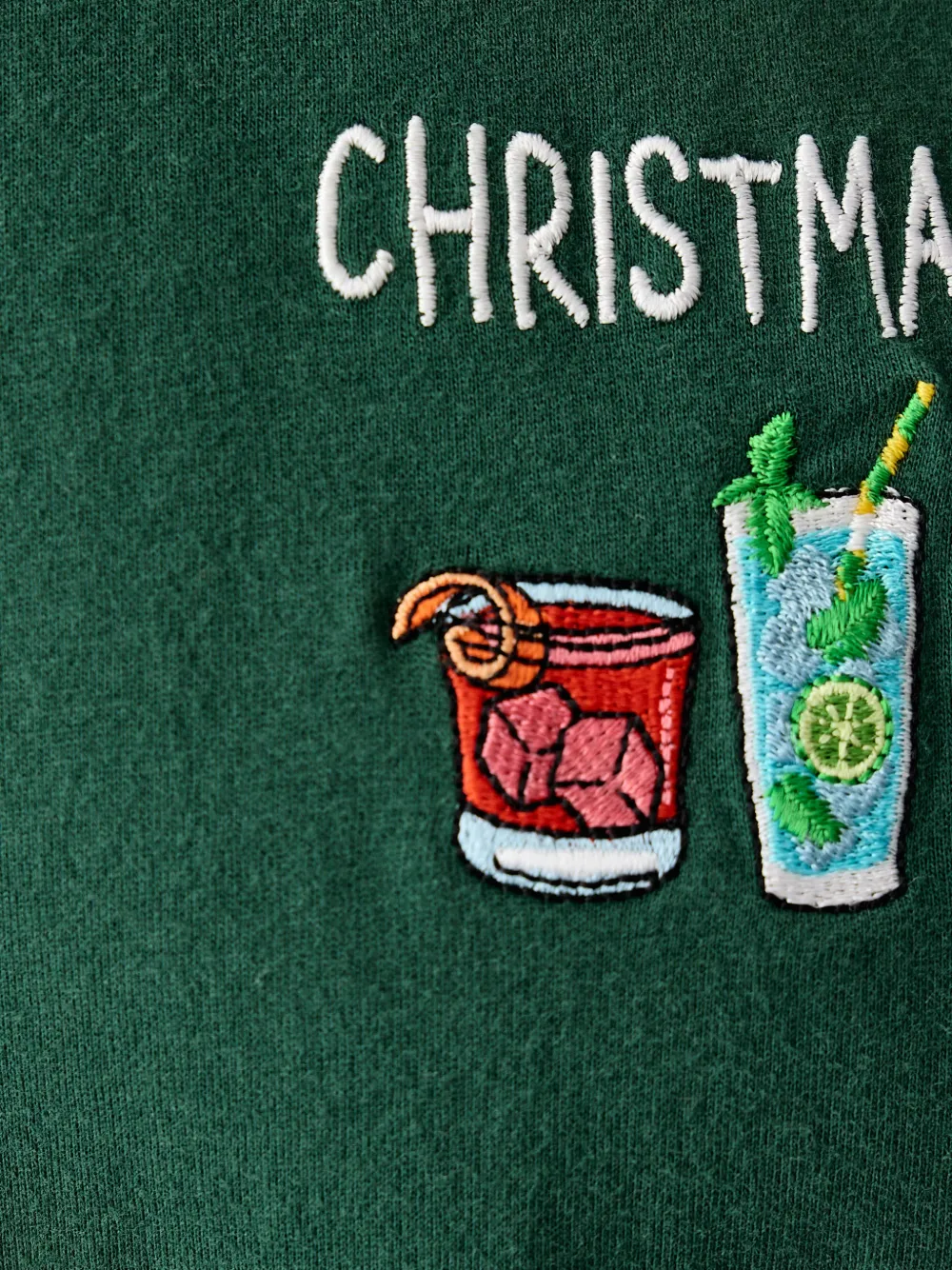 MC2 Saint Barth green Arnott Warm cotton T-shirt with Christmas Spirit embroidery Groen