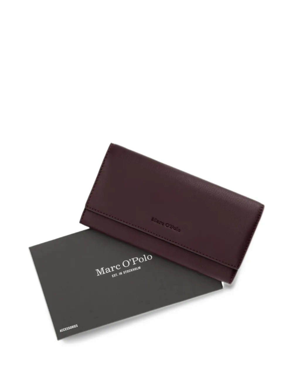 Marc O'Polo logo-debossed leather wallet Rood