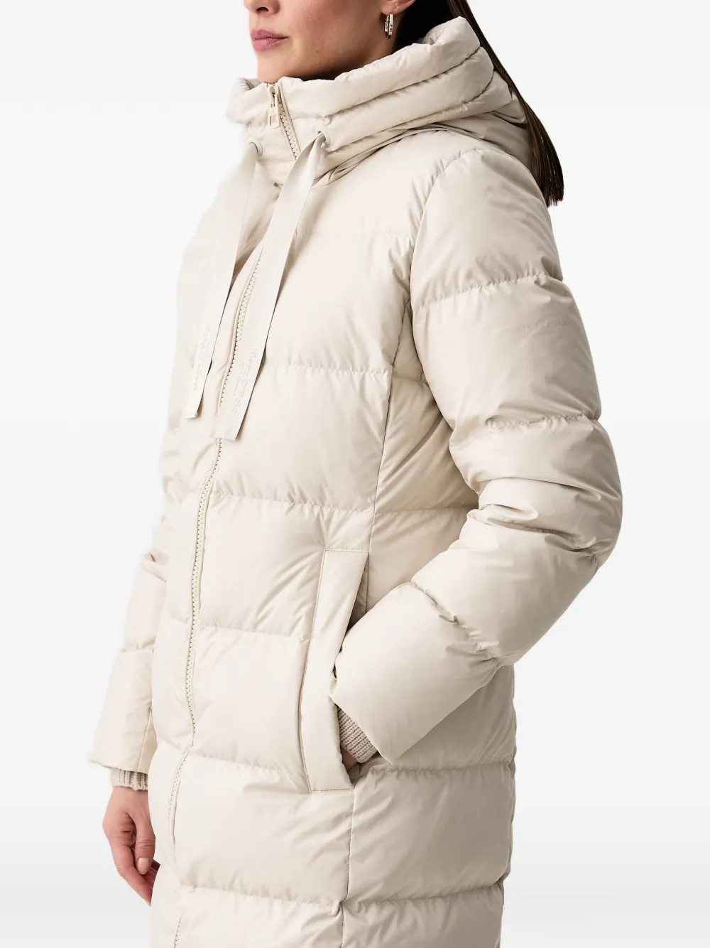 Marc O'Polo quilted-down hooded coat Wit