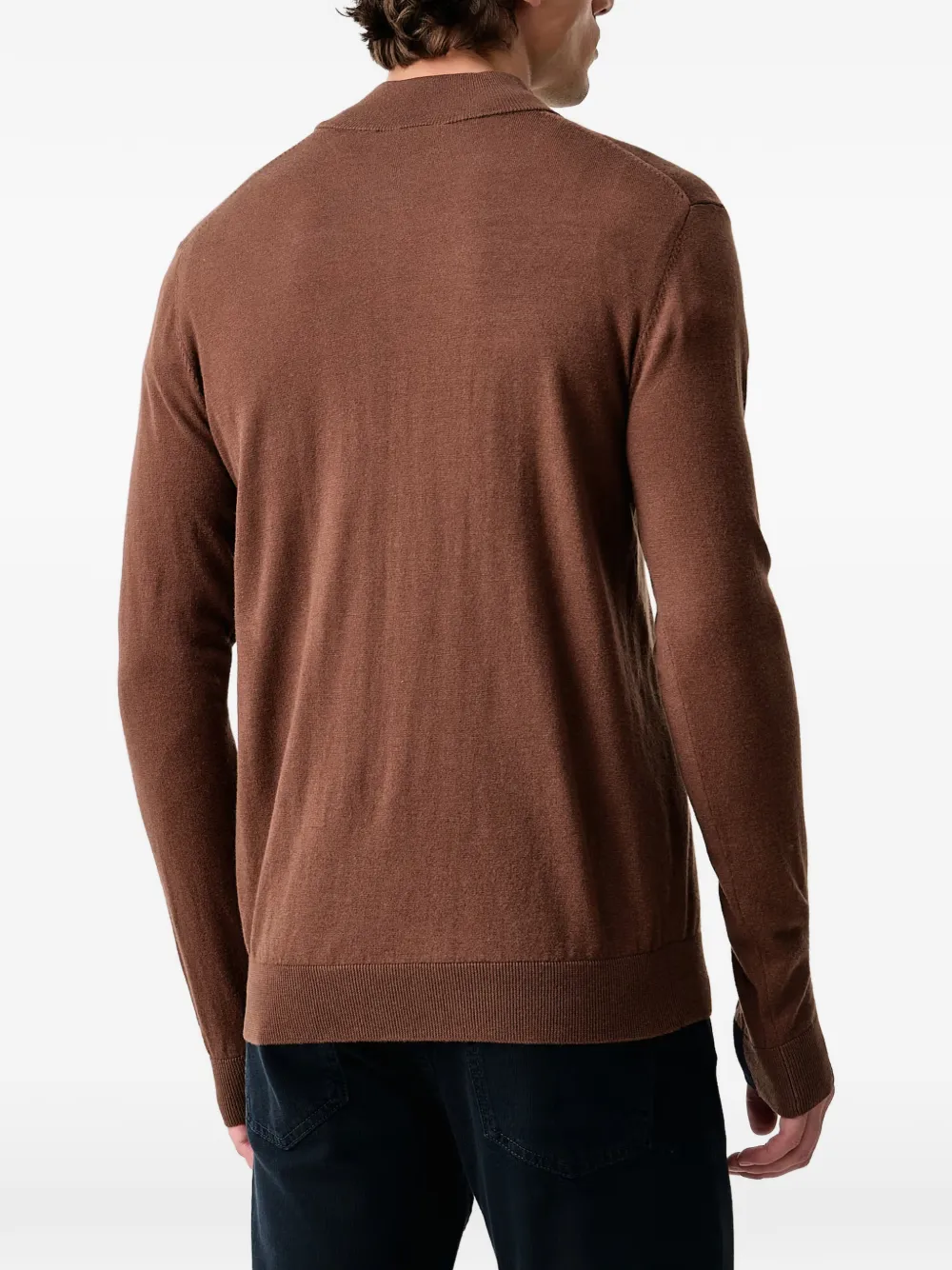 Mos Mosh Adam quarter-zip knitted sweater Bruin