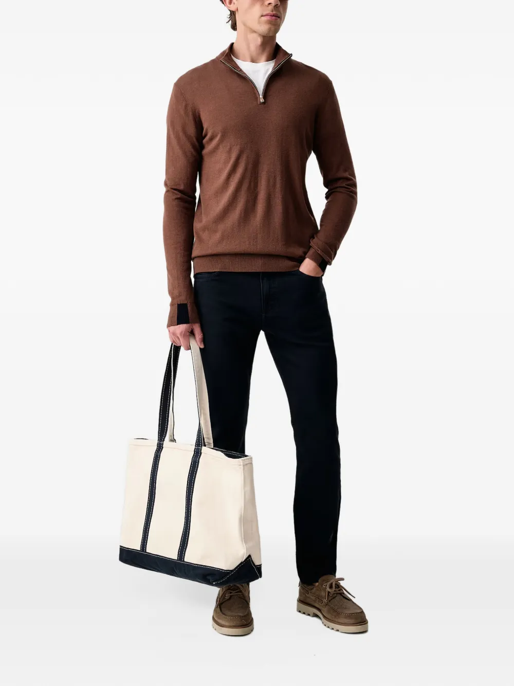 Mos Mosh Adam quarter-zip knitted sweater Bruin